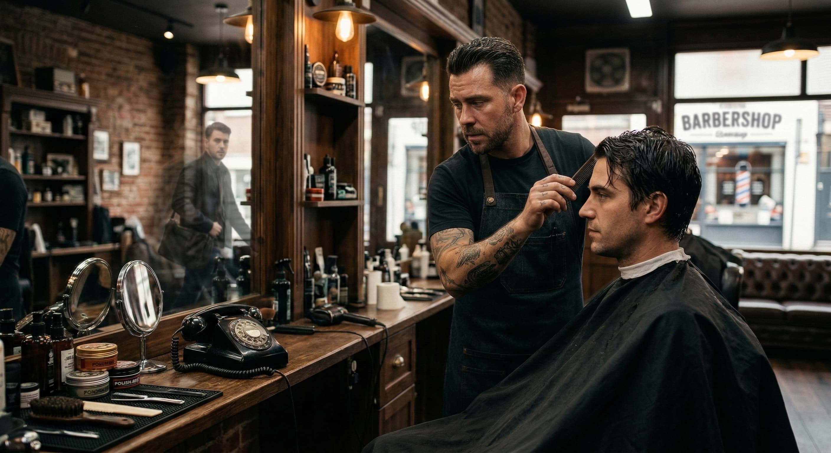 Barber distracted by phone ringing mid-haircut